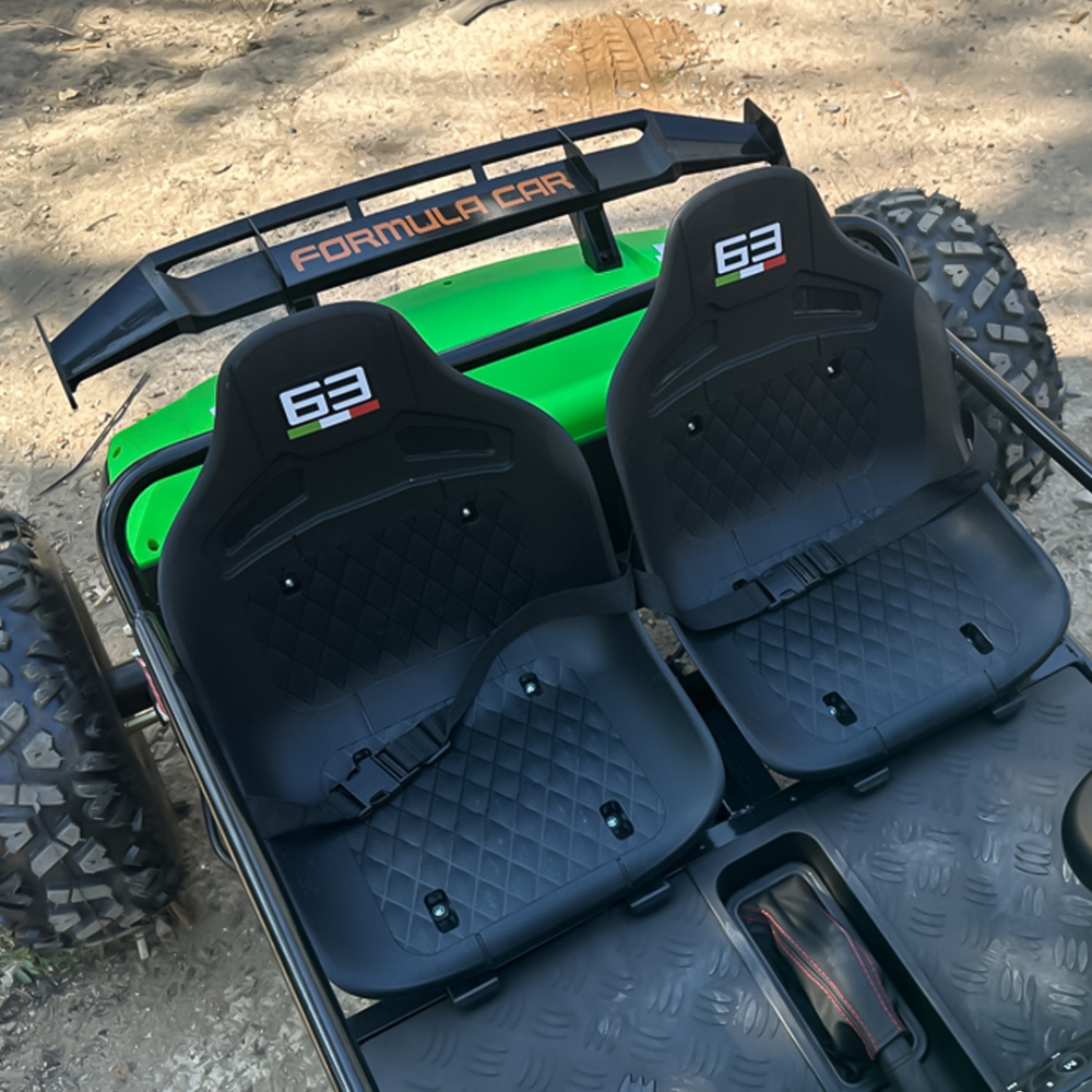 Buggy electric copii, 2 locuri, 800W 48V, roti gonflabile, music player, verde [14]