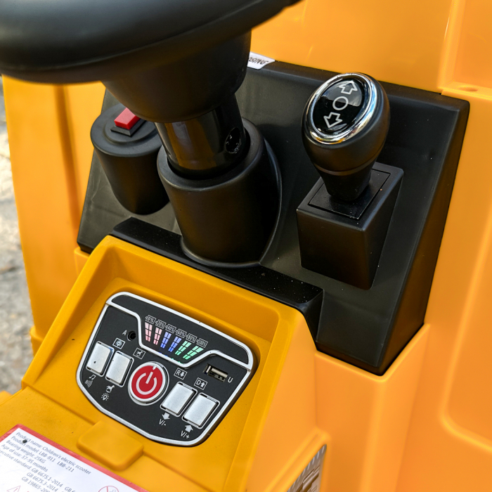 Camion Costrucktor electric cu macara, 140W, 12V-10Ah, galben [12]