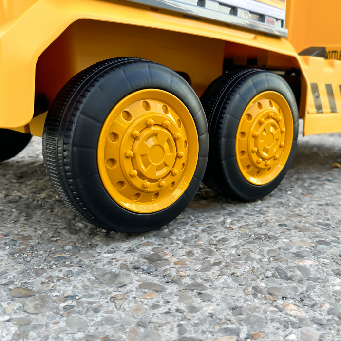Camion Costrucktor electric cu macara, 140W, 12V-10Ah, galben [13]