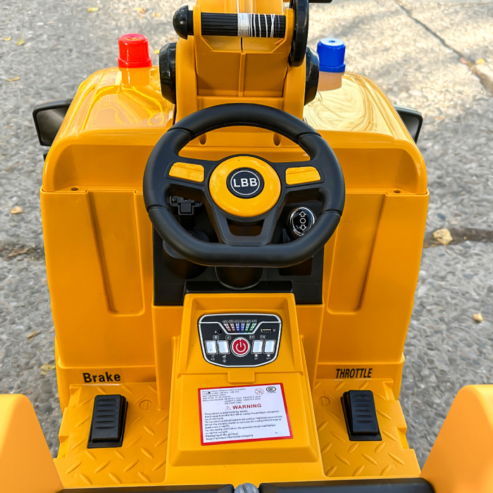 Camion Costrucktor electric cu macara, 140W, 12V-10Ah, galben [11]