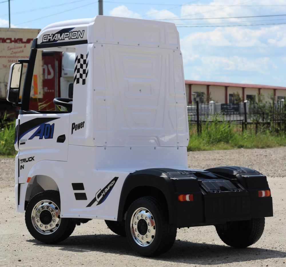 Licensed electric ride-on truck, Mercedes ACTROS, 4x4 180W, 12V, PREMIUM, white [6]