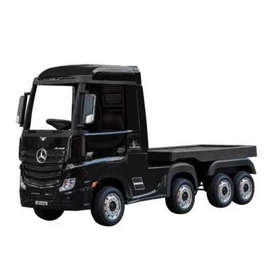 Camion electric copii Mercedes ACTROS cu platforma, 4x4, 180W, 12V, premium, negru [4]