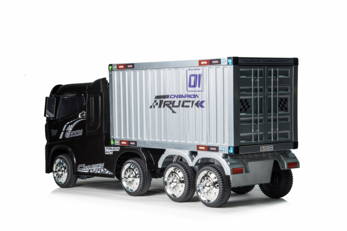 Kids electric ride-on truck with semi-trailer BJJ2011, 4x4, 140W, premium, black [6]