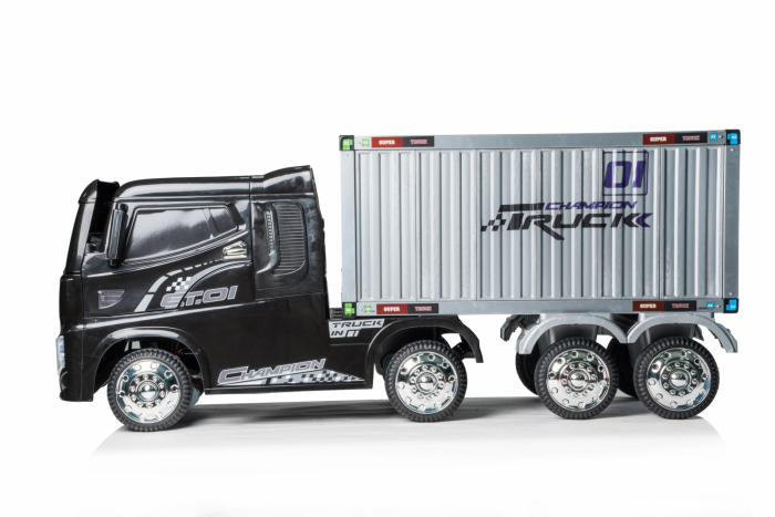 Kids electric ride-on truck with semi-trailer BJJ2011, 4x4, 140W, premium, black [5]
