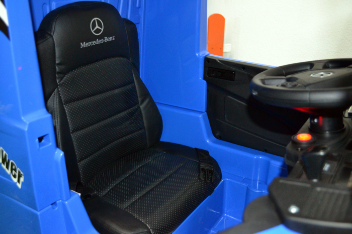 Camion electric copii Mercedes ACTROS, 4x4, 180W, 12V, premium, albastru [19]