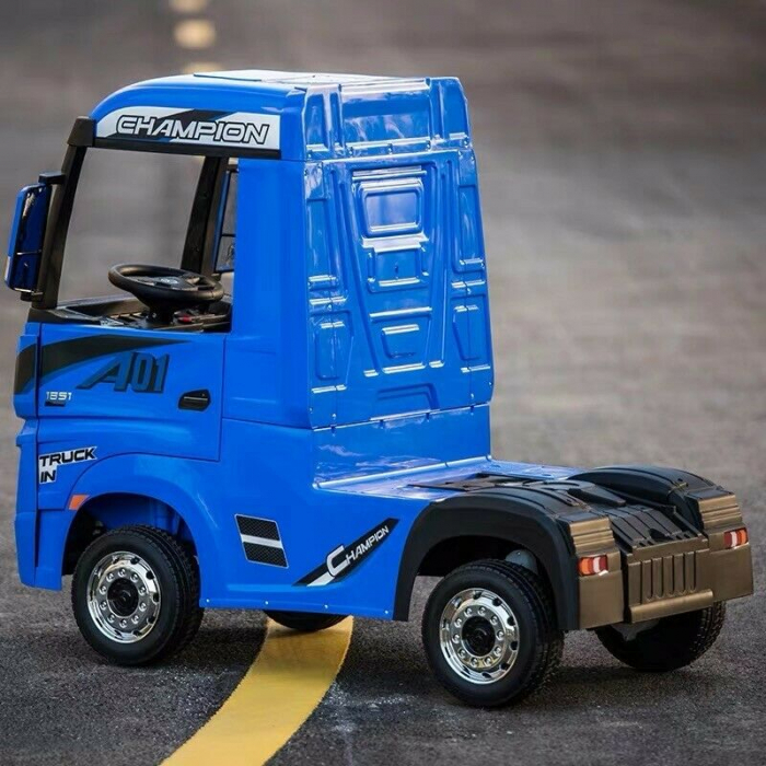 Camion electric copii Mercedes ACTROS, 4x4, 180W, 12V, premium, albastru [14]