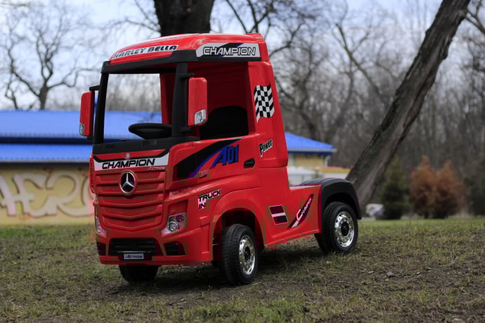 Camion electric copii Mercedes ACTROS, 4x4 180W, 12V, PREMIUM, rosu [3]
