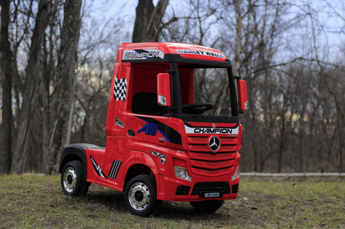 Camion electric copii Mercedes ACTROS, 4x4 180W, 12V, PREMIUM, rosu [4]