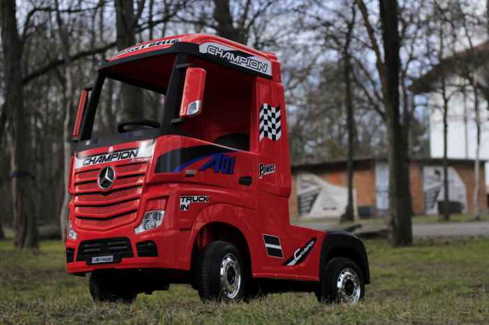 Camion electric copii Mercedes ACTROS, 4x4 180W, 12V, PREMIUM, rosu [6]