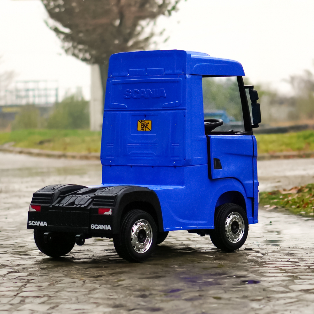 Camion electric pentru copii, SCANIA R-SERIES, tractiune 4x4, 180W, 12V 14Ah, echipare premium, albastru [9]