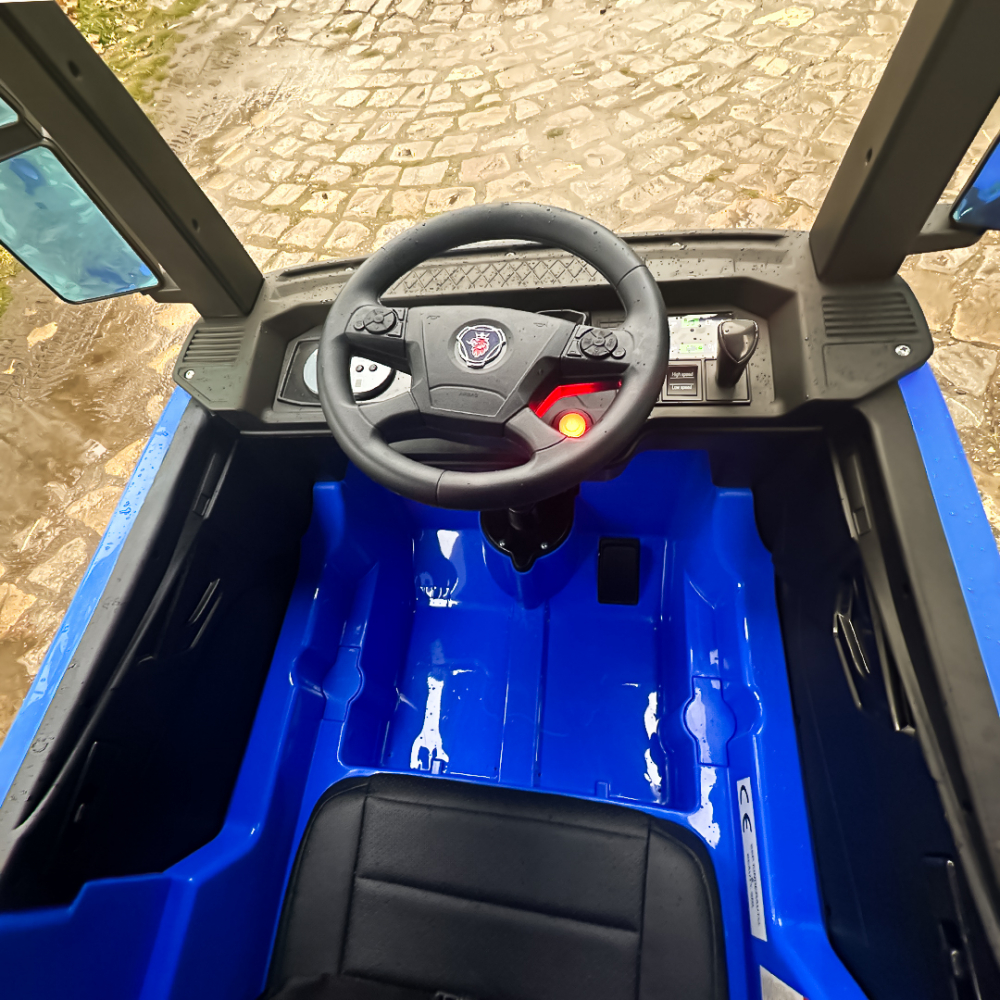 Camion electric pentru copii, SCANIA R-SERIES, tractiune 4x4, 180W, 12V 14Ah, echipare premium, albastru [13]