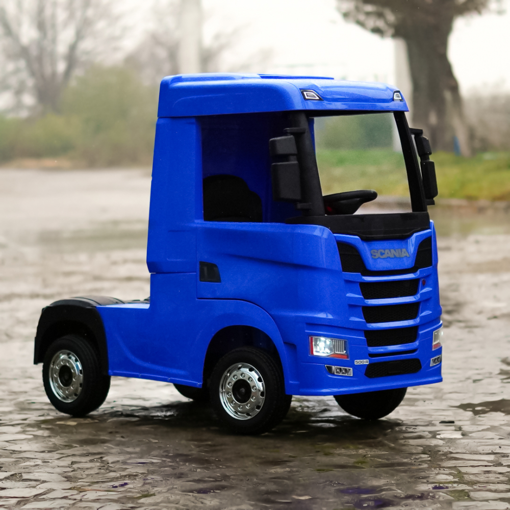 Camion electric pentru copii, SCANIA R-SERIES, tractiune 4x4, 180W, 12V 14Ah, echipare premium, albastru [10]