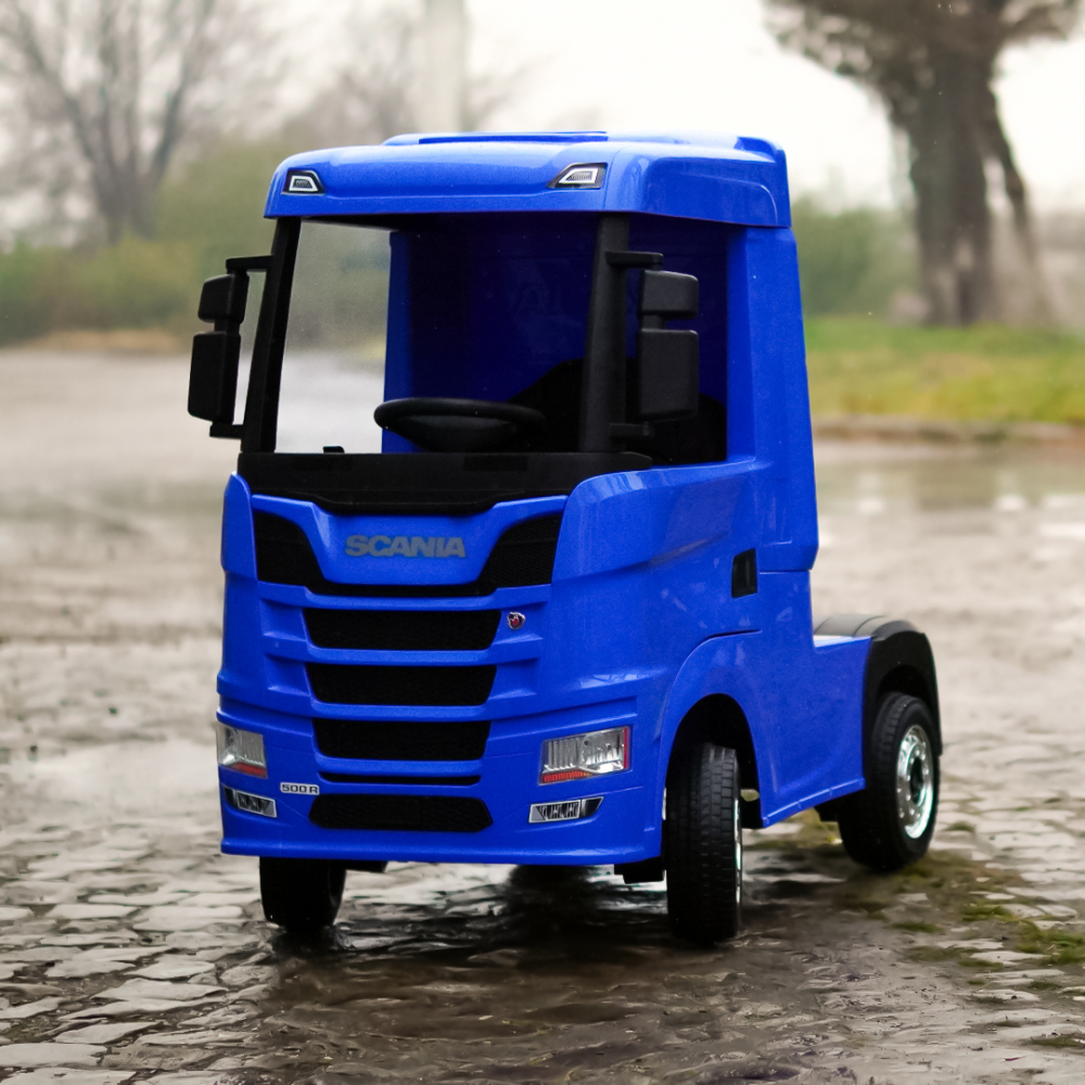 Camion electric pentru copii, SCANIA R-SERIES, tractiune 4x4, 180W, 12V 14Ah, echipare premium, albastru [4]