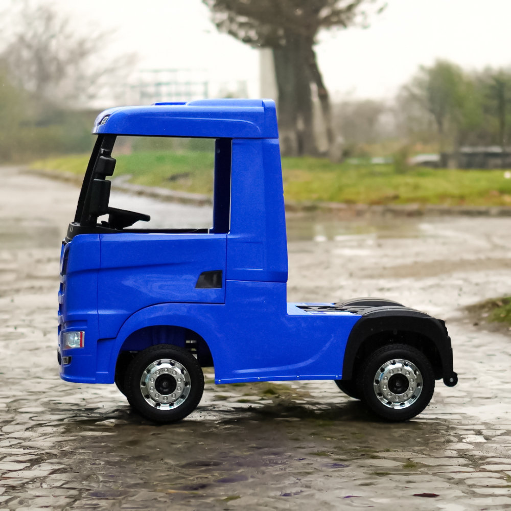 Camion electric pentru copii, SCANIA R-SERIES, tractiune 4x4, 180W, 12V 14Ah, echipare premium, albastru [6]