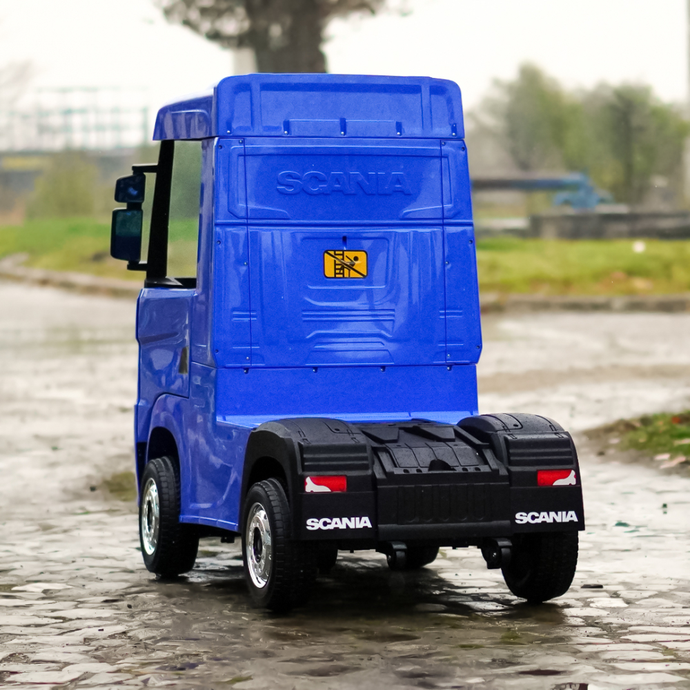 Camion electric pentru copii, SCANIA R-SERIES, tractiune 4x4, 180W, 12V 14Ah, echipare premium, albastru [8]