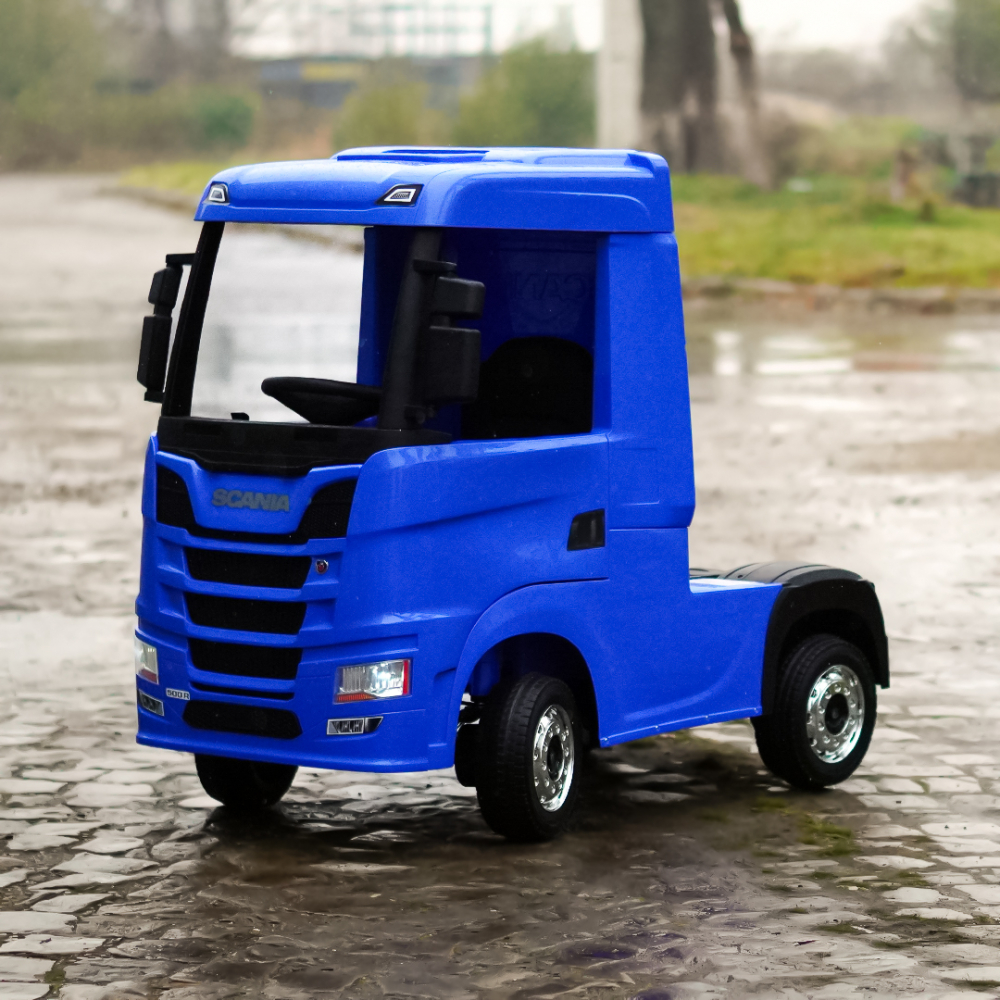 Camion electric pentru copii, SCANIA R-SERIES, tractiune 4x4, 180W, 12V 14Ah, echipare premium, albastru [5]