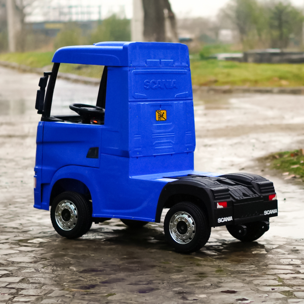 Camion electric pentru copii, SCANIA R-SERIES, tractiune 4x4, 180W, 12V 14Ah, echipare premium, albastru [7]