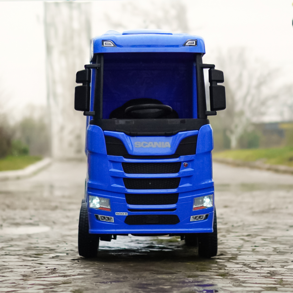 Camion electric pentru copii, SCANIA R-SERIES, tractiune 4x4, 180W, 12V 14Ah, echipare premium, albastru [3]