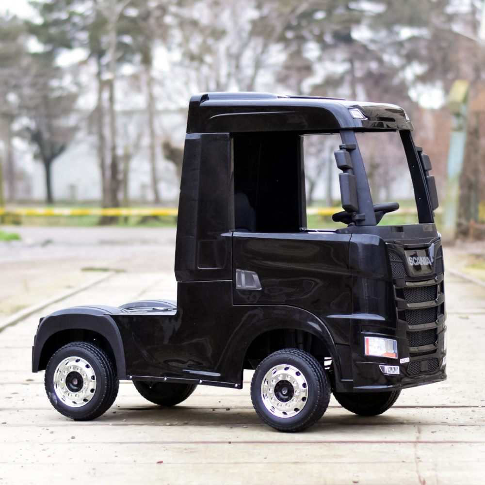 Camion electric pentru copii, SCANIA R-SERIES, tractiune 4x4, 180W, 12V 14Ah, echipare premium, negru [5]