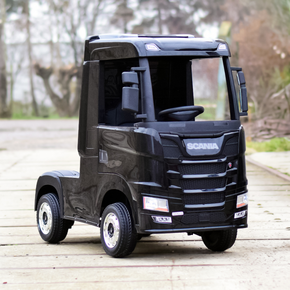 Camion electric pentru copii, SCANIA R-SERIES, tractiune 4x4, 180W, 12V 14Ah, echipare premium, negru [4]