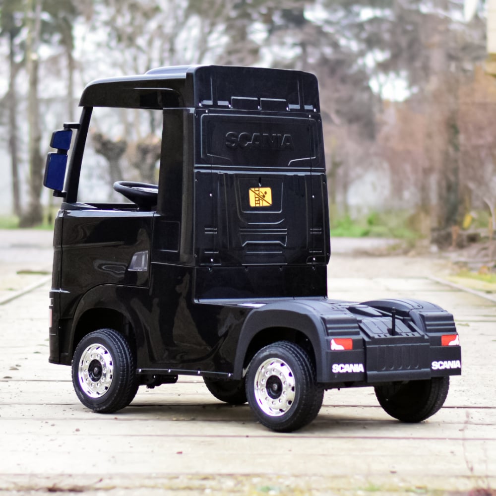 Camion electric pentru copii, SCANIA R-SERIES, tractiune 4x4, 180W, 12V 14Ah, echipare premium, negru [10]