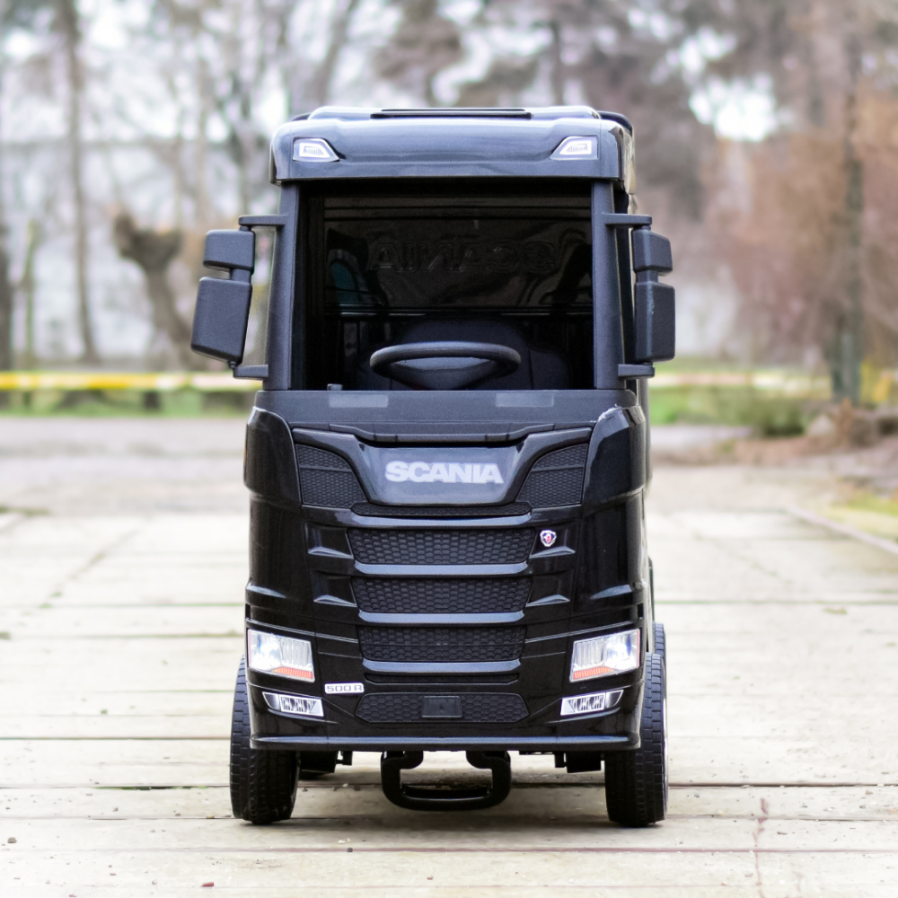 Camion electric pentru copii, SCANIA R-SERIES, tractiune 4x4, 180W, 12V 14Ah, echipare premium, negru [3]