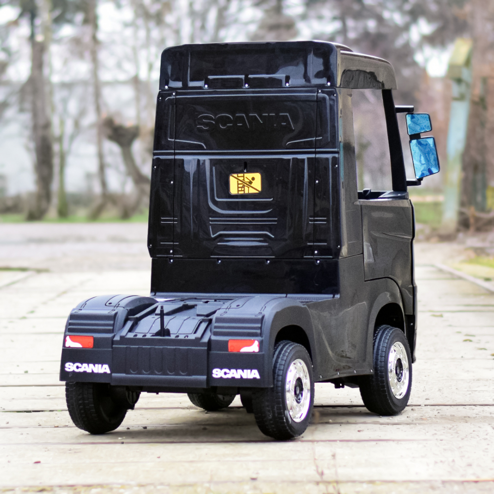 Camion electric pentru copii, SCANIA R-SERIES, tractiune 4x4, 180W, 12V 14Ah, echipare premium, negru [8]