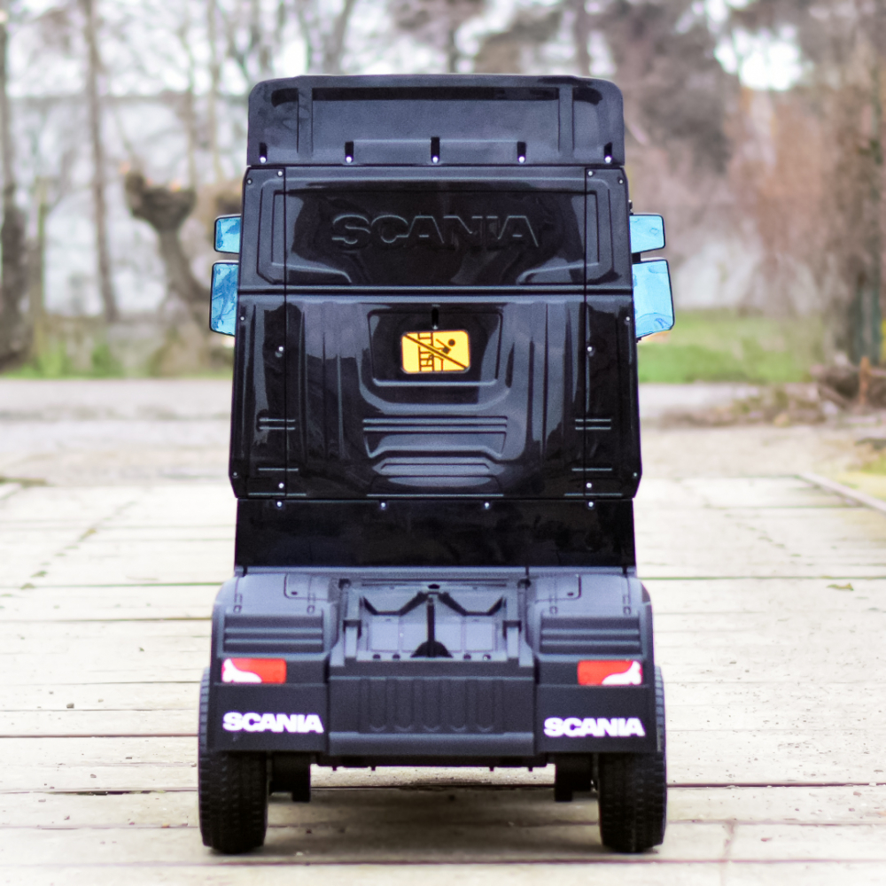 Camion electric pentru copii, SCANIA R-SERIES, tractiune 4x4, 180W, 12V 14Ah, echipare premium, negru [9]