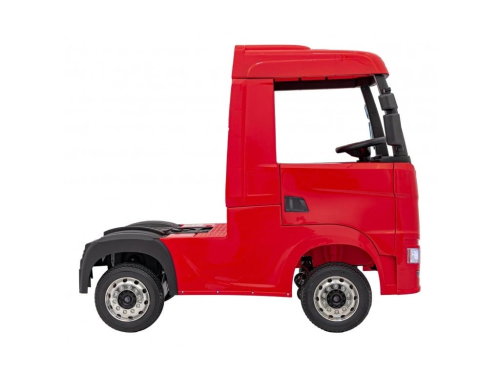 Camion electric pentru copii, SCANIA R-SERIES, tractiune 4x4, 180W, 12V 14Ah, echipare premium, rosu [11]