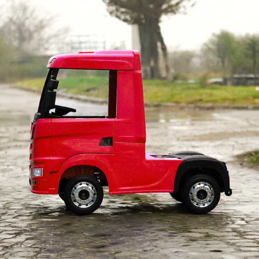 Camion electric pentru copii, SCANIA R-SERIES, tractiune 4x4, 180W, 12V 14Ah, echipare premium, rosu [5]