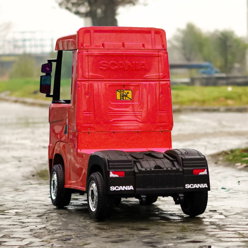 Camion electric pentru copii, SCANIA R-SERIES, tractiune 4x4, 180W, 12V 14Ah, echipare premium, rosu [7]