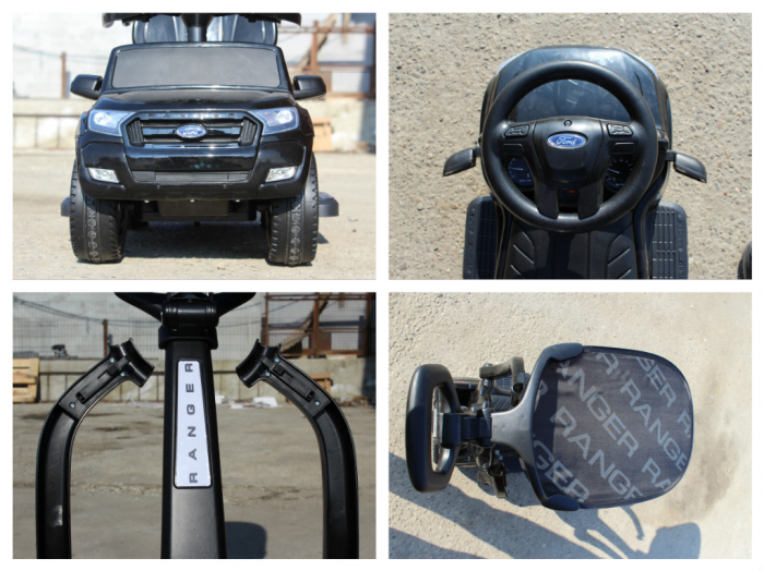 Licensed ride-on Ford Ranger 3 in 1, electric stroller for children, black [8]