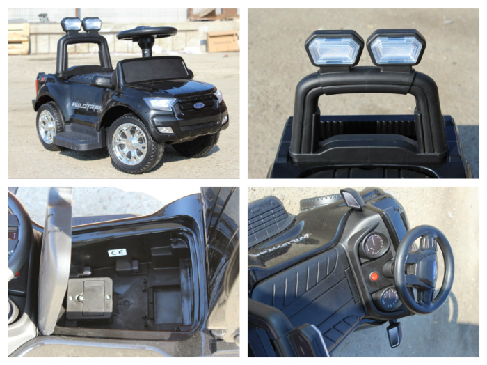 Licensed ride-on Ford Ranger 3 in 1, electric stroller for children, black [9]