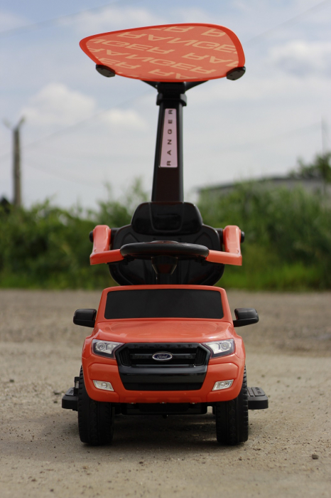 Licensed electric ride-on stroller for children Ford Ranger 3 in 1, standard equiped, orange [2]