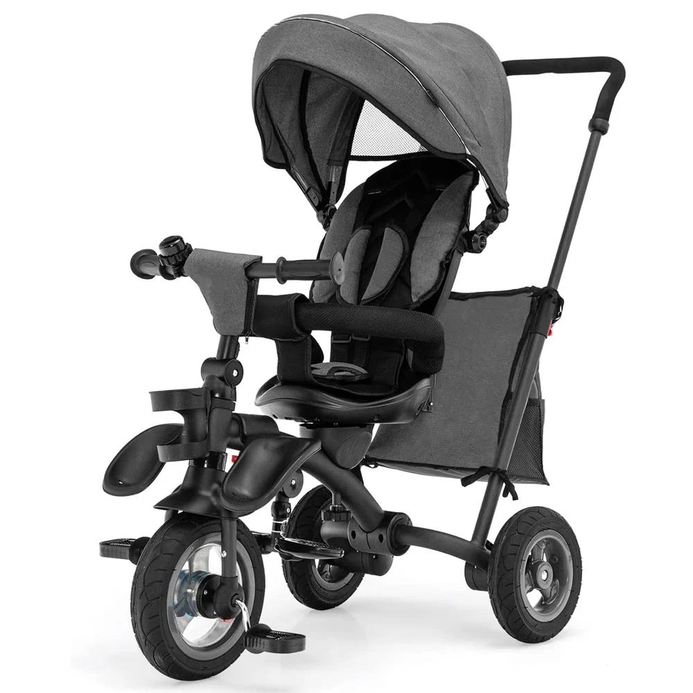 Carucior multifunctional Solley Baby, 1 - 5 ani, pliabil si reglabil, roti moi, gri [1]