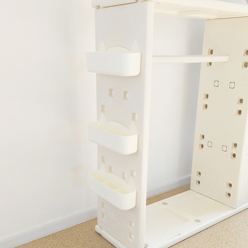 Organizer cabinet for the child's room, accessories included, HDPE material, multiple storage options, white [5]