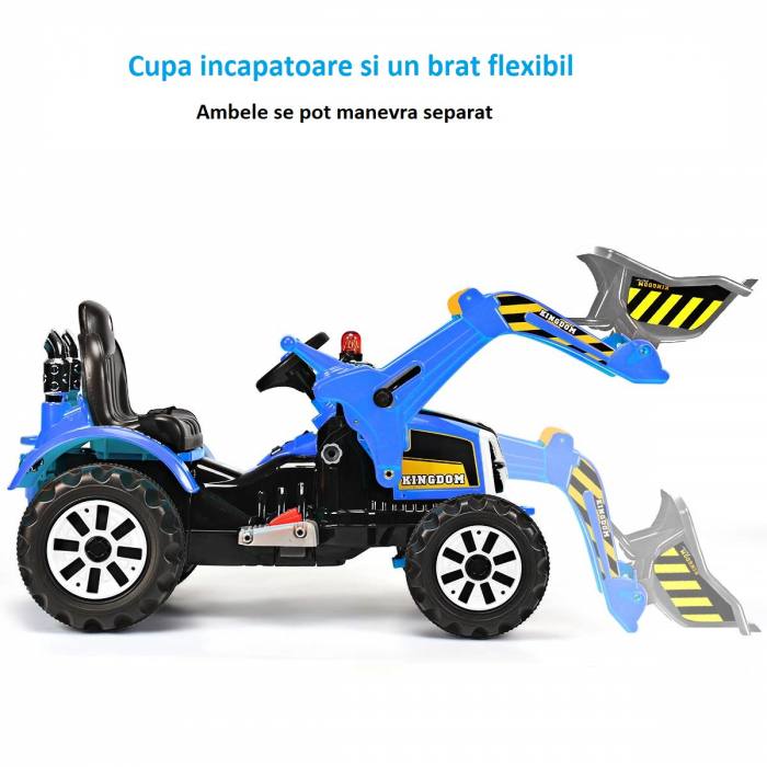 Children Ride On electric excavator for 3-6 years, 90W, 12V, standard, blue color [12]