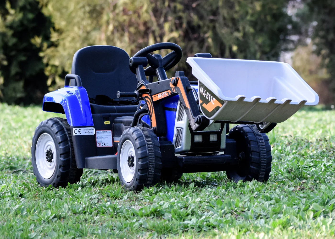 Ride-on electric excavator for children BJ611C, 60W, 12V, bluetooth, remote control included, blue [8]