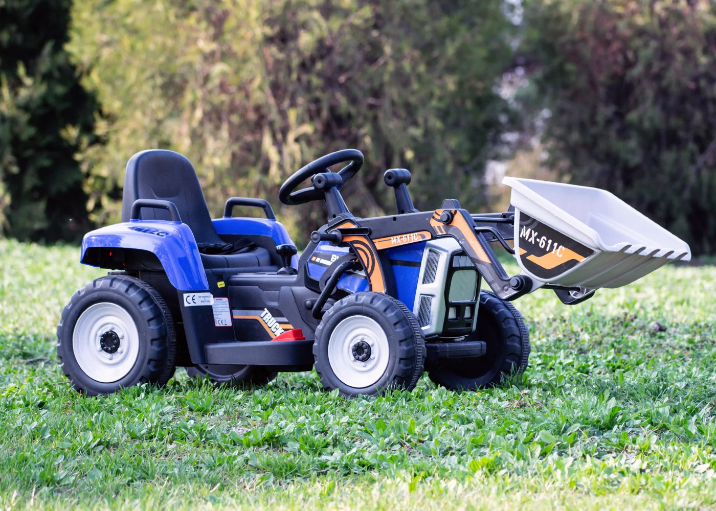 Ride-on electric excavator for children BJ611C, 60W, 12V, bluetooth, remote control included, blue [5]