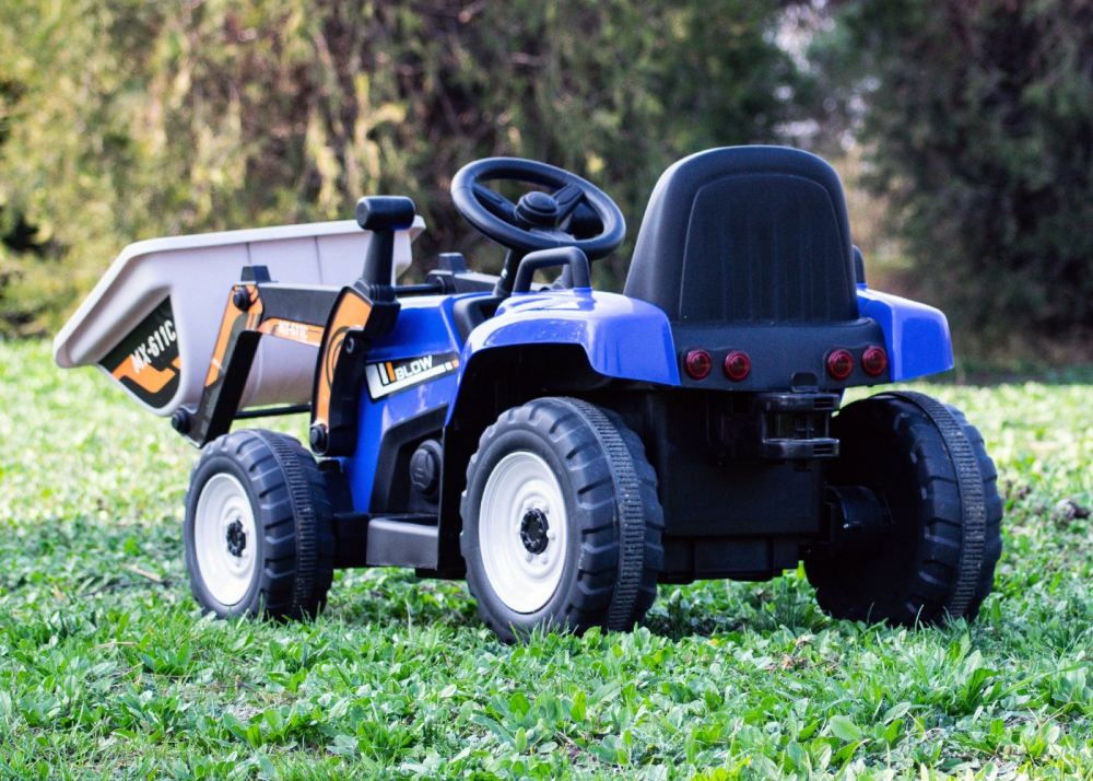 Ride-on electric excavator for children BJ611C, 60W, 12V, bluetooth, remote control included, blue [4]