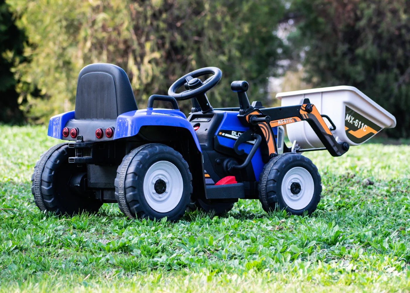 Ride-on electric excavator for children BJ611C, 60W, 12V, bluetooth, remote control included, blue [10]
