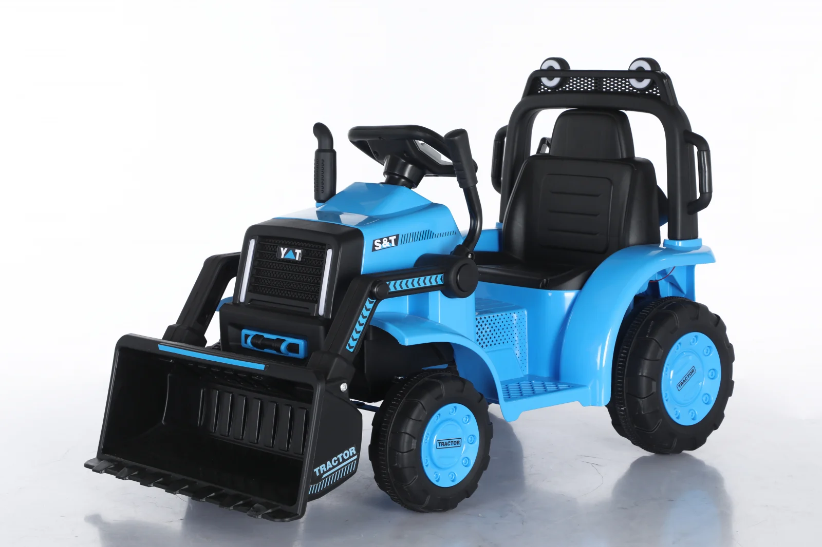 Electric ride-on excavator for children, model BJYT1066, 60W, 6V, remote control included, blue [3]