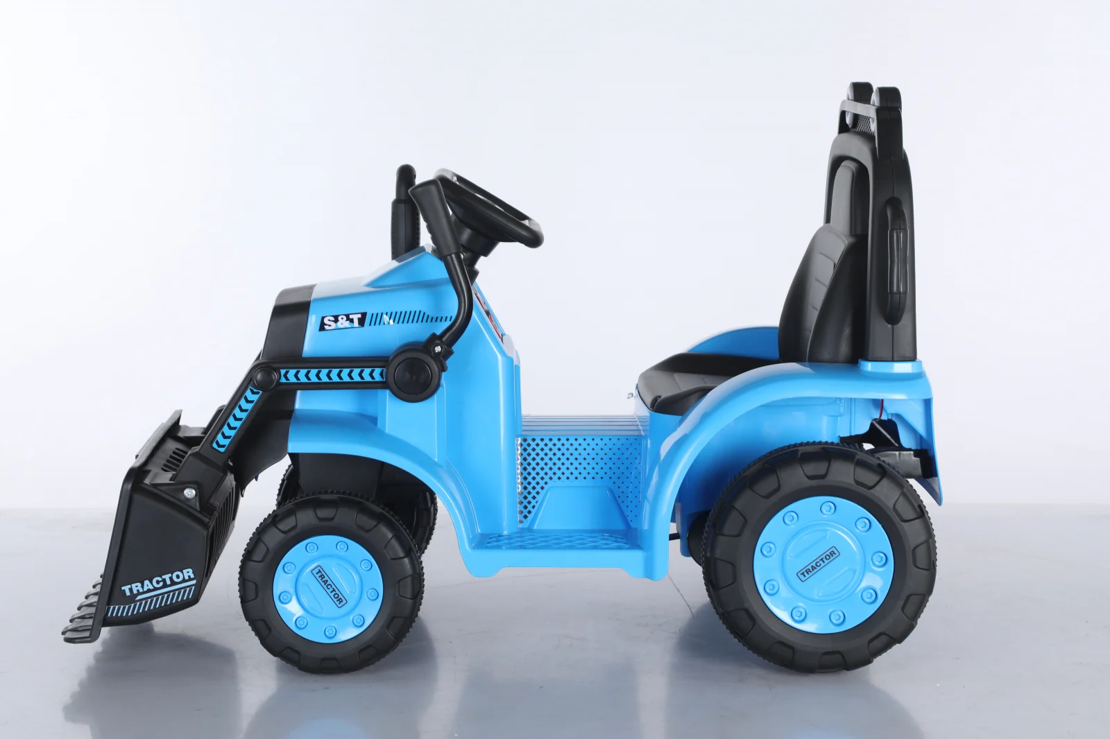 Electric ride-on excavator for children, model BJYT1066, 60W, 6V, remote control included, blue [4]