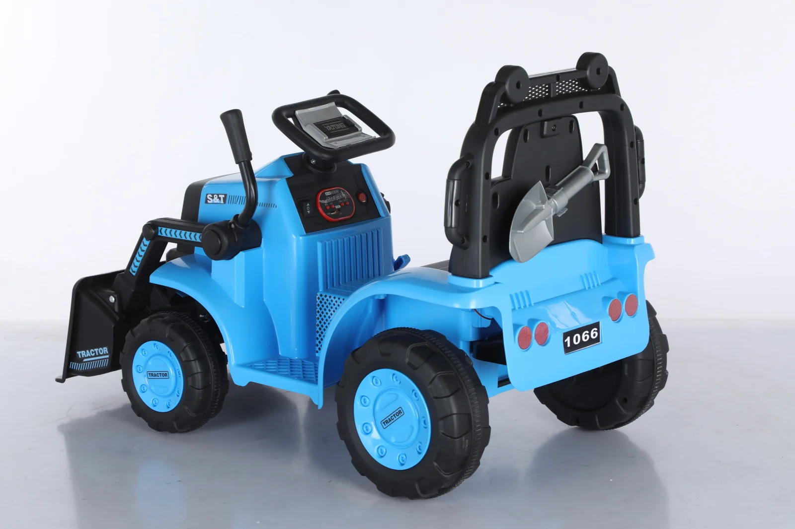 Electric ride-on excavator for children, model BJYT1066, 60W, 6V, remote control included, blue [2]