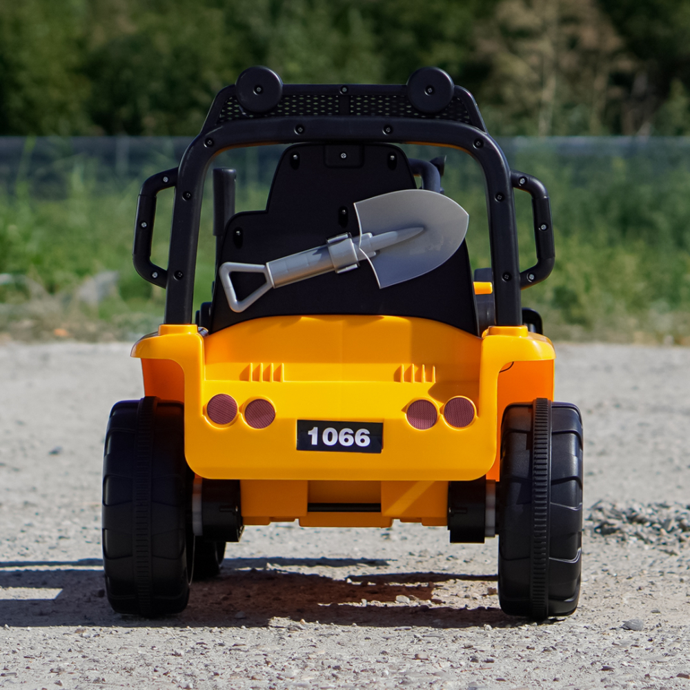 Electric ride-on excavator for children, model BJYT1066, 60W, 6V, remote control included, yellow [7]