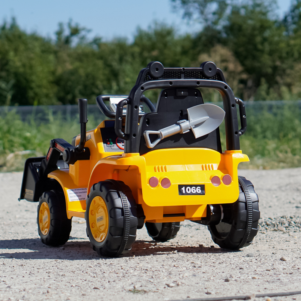 Electric ride-on excavator for children, model BJYT1066, 60W, 6V, remote control included, yellow [6]