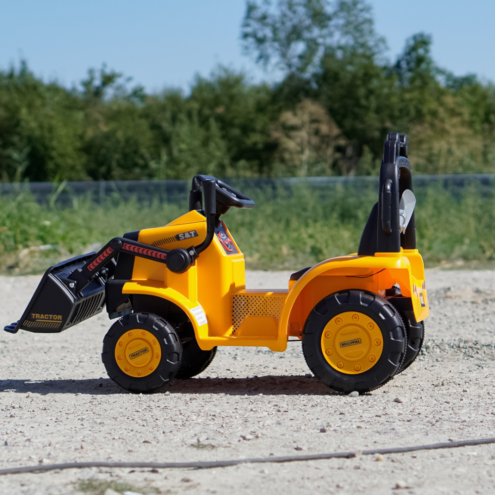 Electric ride-on excavator for children, model BJYT1066, 60W, 6V, remote control included, yellow [5]