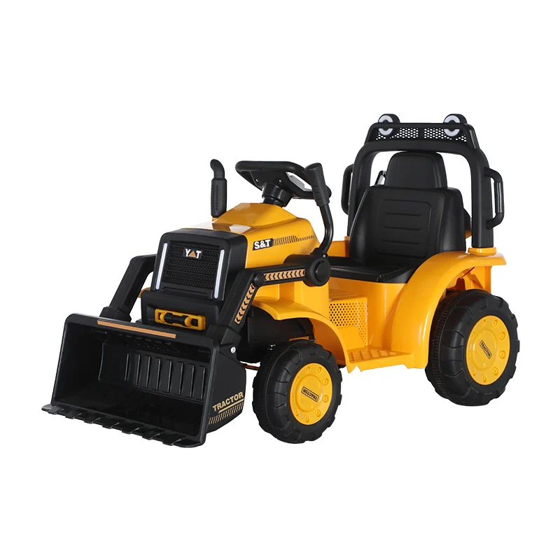 Electric ride-on excavator for children, model BJYT1066, 60W, 6V, remote control included, yellow [1]