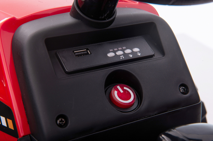 Electric ride-on excavator for children, BJ611C, 60W, 12V, bluetooth, red [7]
