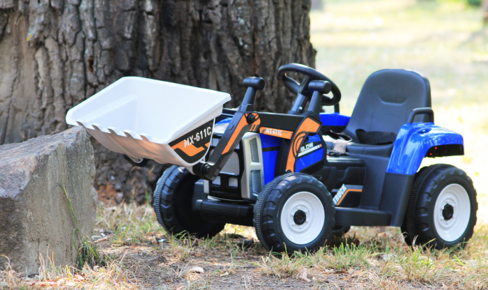Electric ride-on excavator for children, BJ611C, 60W, 12V, bluetooth, blue [13]